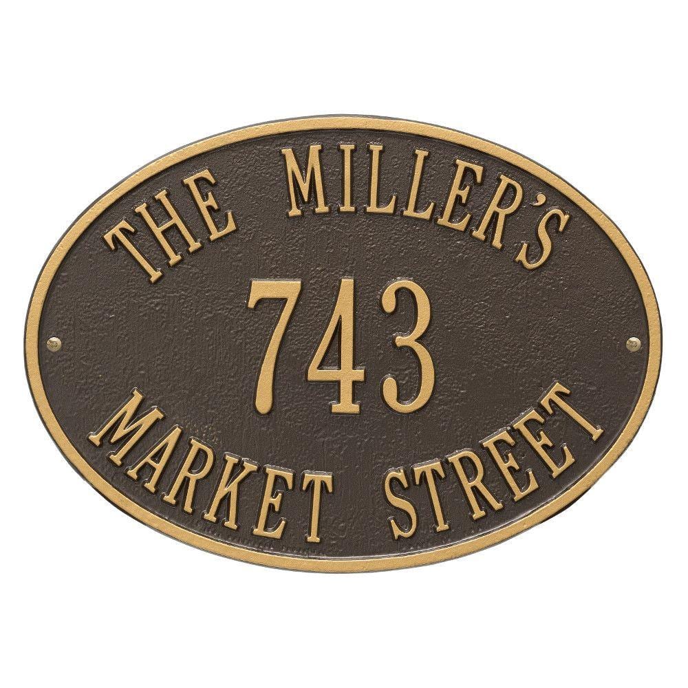 Hawthorne Standard Oval Bronze/Gold Wall 3-Line Address Plaque price history on PriceWatchPro
