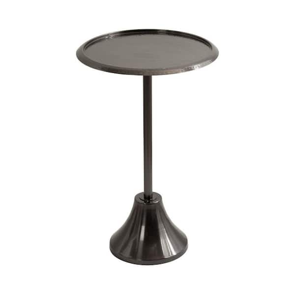 Kate and Laurel Sanzo 15.00 in. Pewter Round Metal End Table
