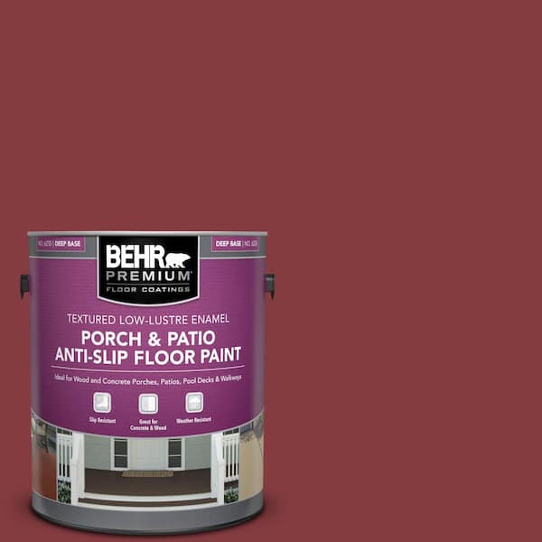 BEHR PREMIUM 1 gal. #M140-7 Dark Crimson Textured Low-Lustre Enamel Interior/Exterior Porch and Patio Anti-Slip Floor Paint