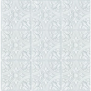 Ashley Stark White Willa Tile Vinyl Peel and Stick Wallpaper