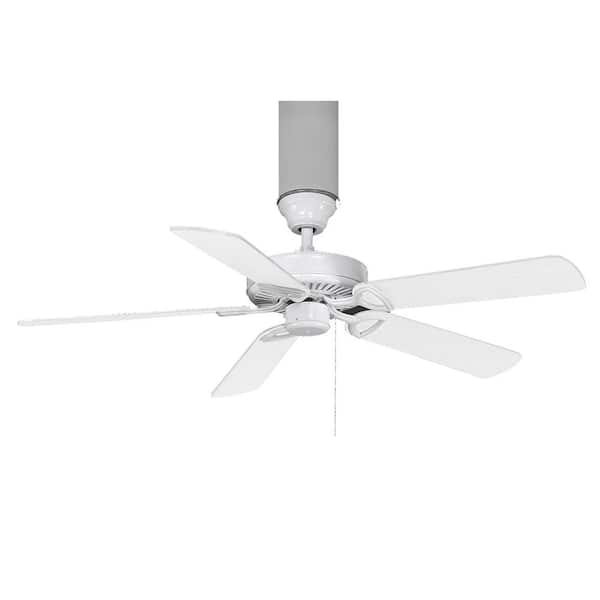 Atlas America 52 in. Indoor Gloss White Ceiling Fan with Pull Chain