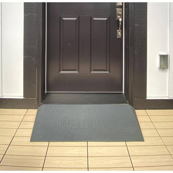  MatEssenz Door Mat Outdoor Entrance 2 Pack, Durable Front  Doormat Indoor Entrance for Shoes Scraper, Low Profile Non-Slip Welcome Mat,  Entryway Rug for Patio, High Traffic Areas, 17x30, Grey : Patio