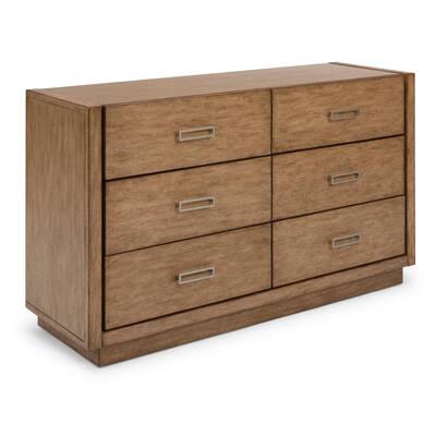 Big Sur 6-Drawer Brown Dresser 32.25 in. H x 56 in. W x 18 in. D