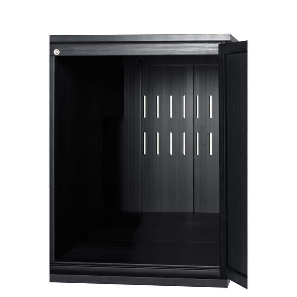Espresso Black Freestanding Plastic Litter Box Enclosure Table