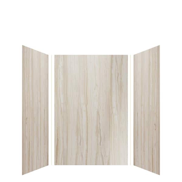 Transolid Expressions 48 in. x 48 in. x 72 in. 3-Piece Easy Up Adhesive Alcove Shower Wall Surround in Sorento