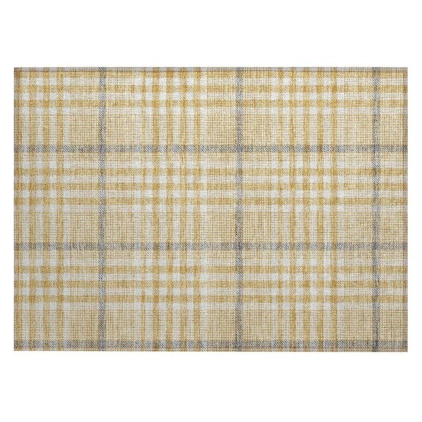 Chantille Machine Washable Indoor/Outdoor Abstract ACN1054 Gold 1 ft. 8 in. x 2 ft. 6 in. Area Rug