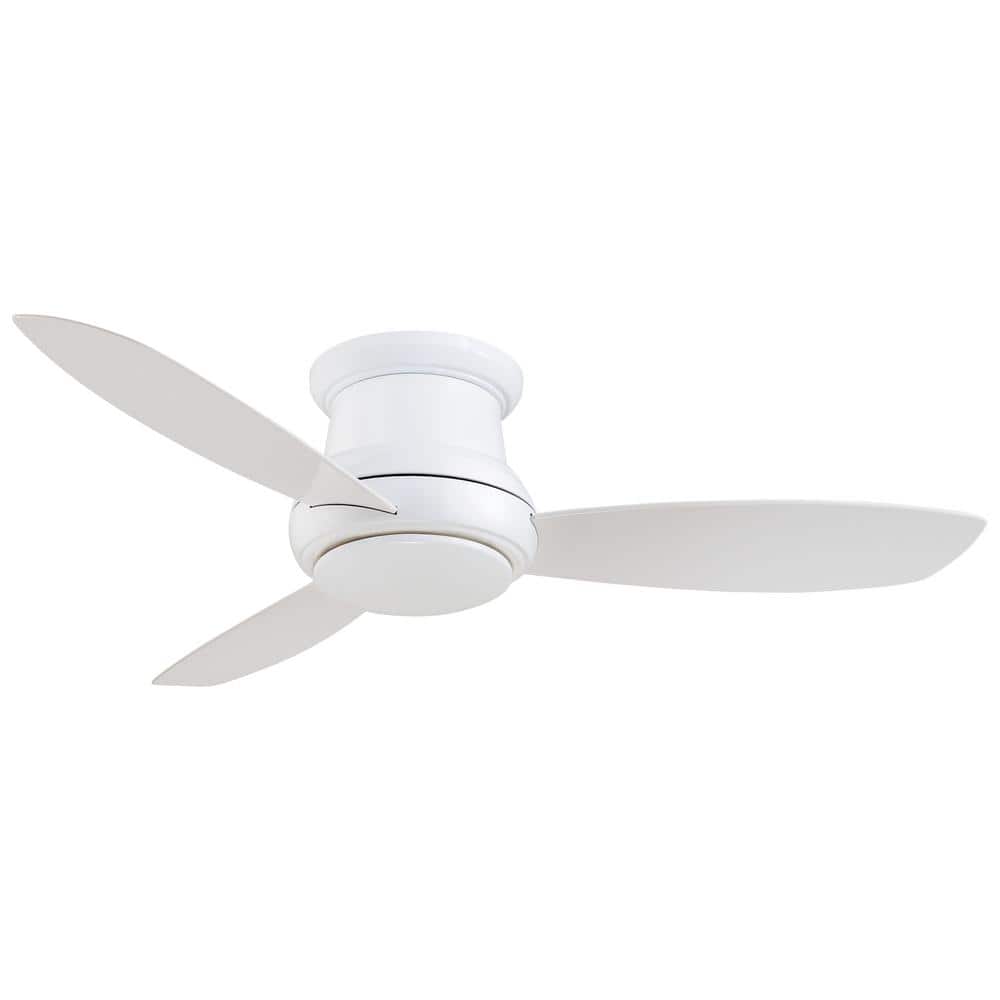 52" White LED Low Profile Ceiling Fan with Remote and Light Kit