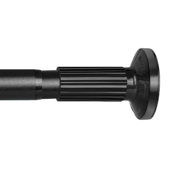 Black Stainless Steel 51 in. - 165 in. Extra Long Adjustable Spring Tension Curtain Rod No Drilling for Window Bathroom