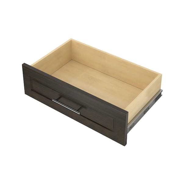 Closet Evolution 8 in. H x 24 in. W Wood Drawer Kit Modern Raised Espresso