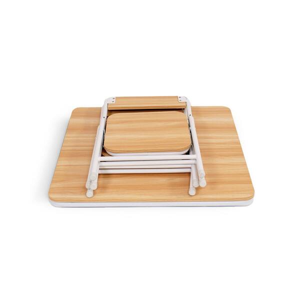 Humble Crew Journey Kids Wood Top Metal Folding Table and 2