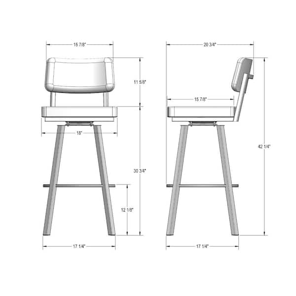 Alek 31 in. Light Beige and Grey Boucle Polyester/Black Metal High Back Swivel Bar Stool