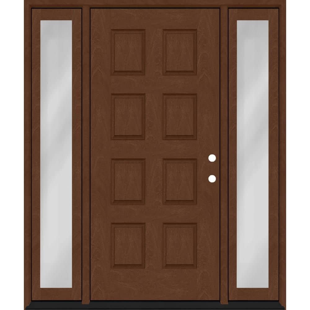 Regency 60 in. x 80 in. 8-Panel LHIS Chestnut Mahogany Fiberglass Prehung Front Door with 10 in. SLs with 6-9/16 Jamb price history on PriceWatchPro