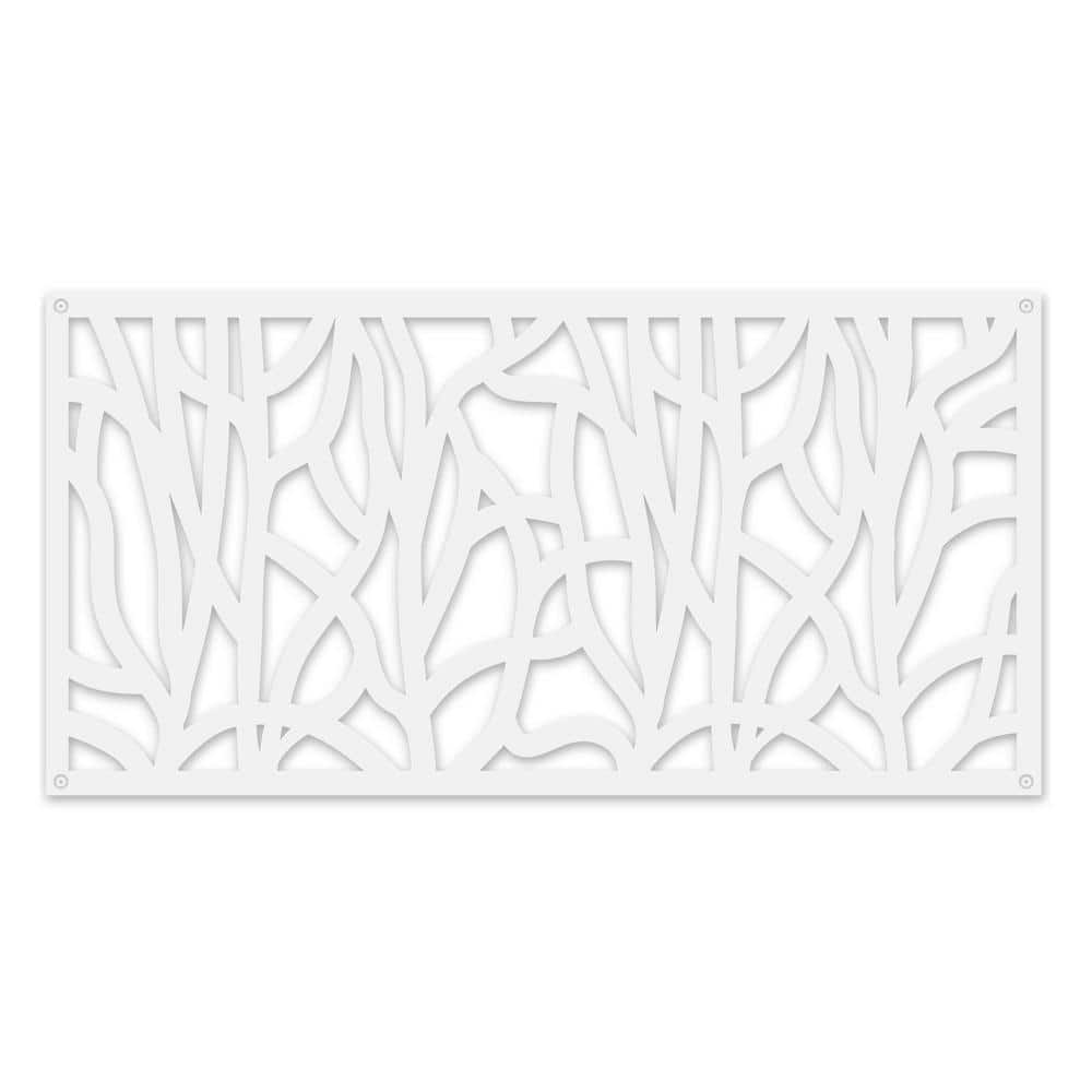 White Polyethylene Decorative Privacy Screen Panel 2 ft. x 4 ft.