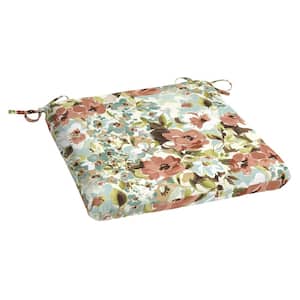 Russet Floral Square Outdoor Seat Cushion
