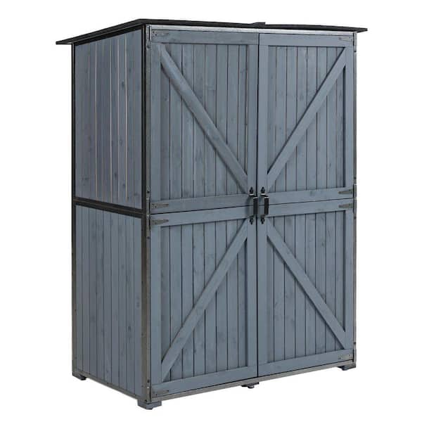55.1 in. W x 29.1 in. D x 68.9 in. H Gray Outdoor Storage Cabinet