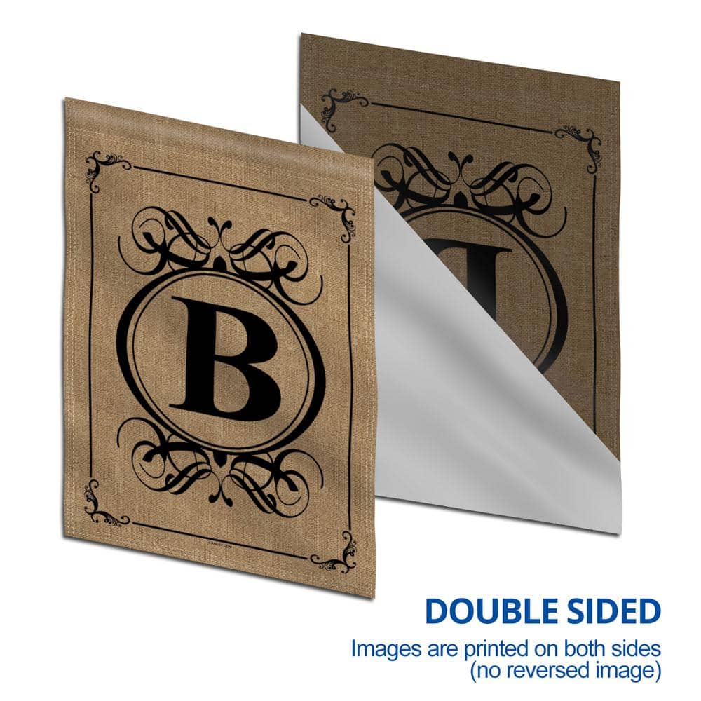 Classic Monogram Letter B Beige Polyester Garden Flag