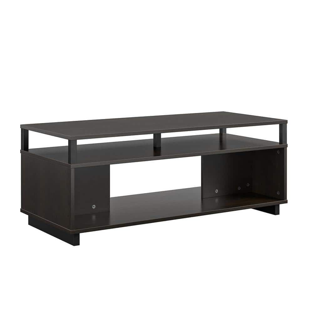 Scepter 43 in. Black Oak Large Rectangle Wood Coffee Table with Shelf