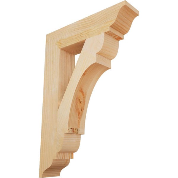 Ekena Millwork 4 in. x 26 in. x 18 in. Douglas Fir Olympic Traditional Rough Sawn Bracket