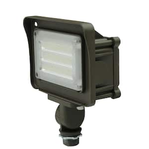 30-Watt 120-Degree Bronze Outdoor Integrated LED Flood Light 5000k Bright White with Dusk to Dawn Photocell