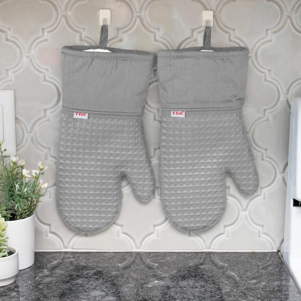 Grey Waffle Silicone Oven Mitt Set (2-Pack)