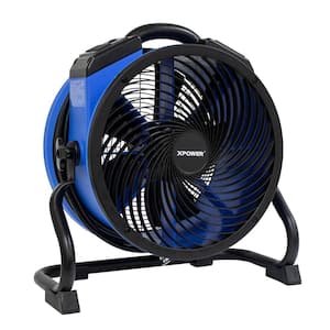 P-39AR 1/4 HP 2 1 00 CFM 4-Speed Industrial Axial Air Mover Blower Fan with Power Outlets in Blue