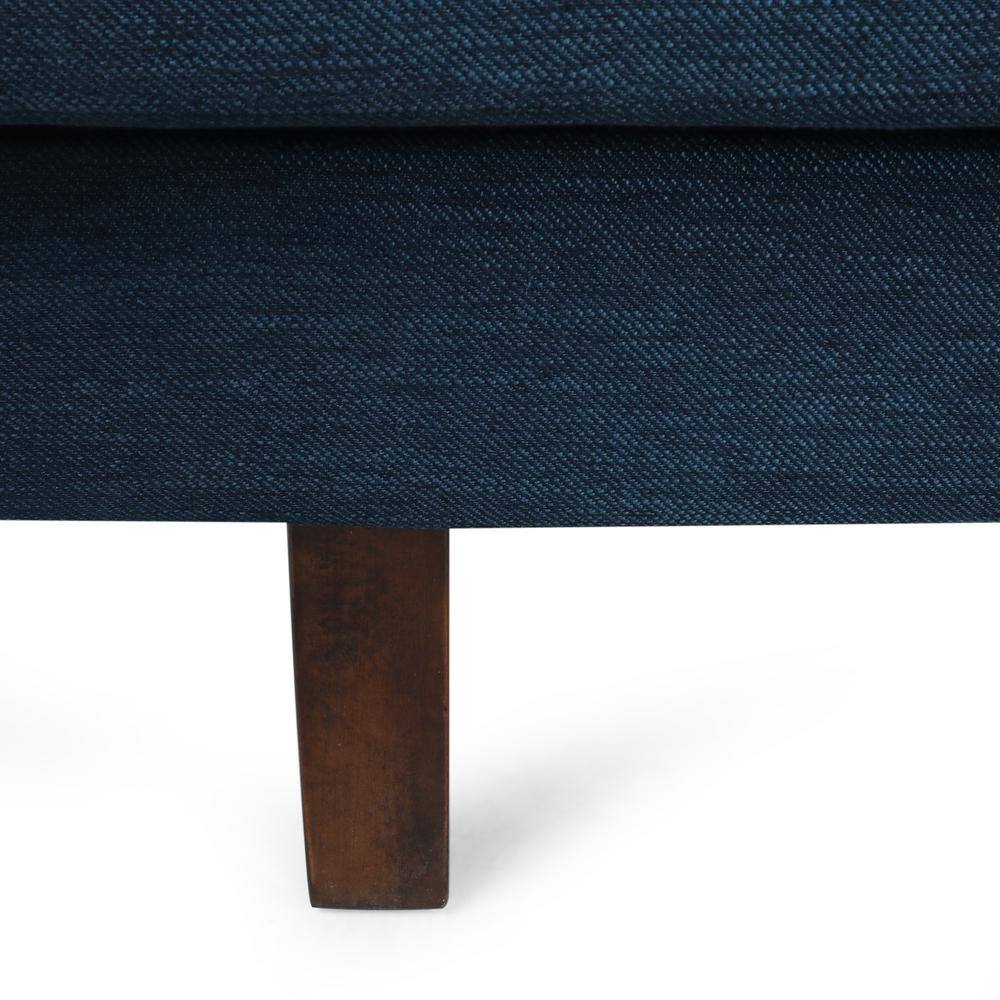 Navy Blue Tufted Polyester Lawson Sofa with Wood Frame