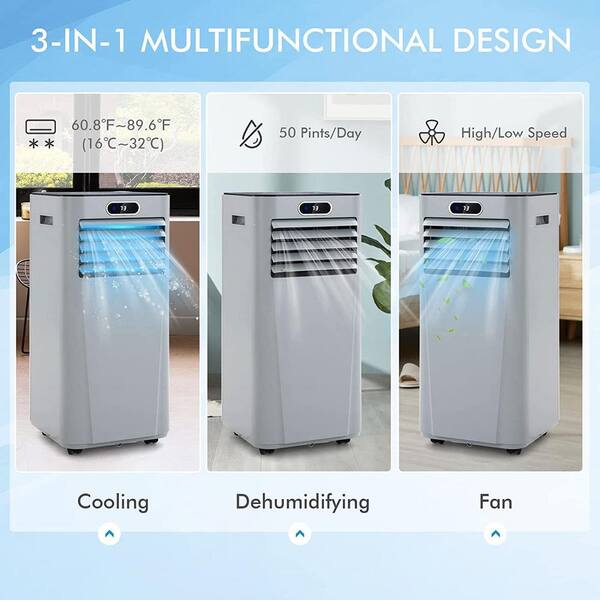 Gymax 7,000 BTU Portable Air Conditioner Cools 350 Sq. Ft
