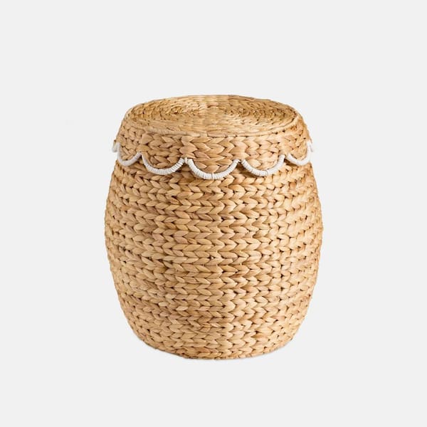 Brown 17 in. x 19.5 in. Wicker Decorative Basket with Lid