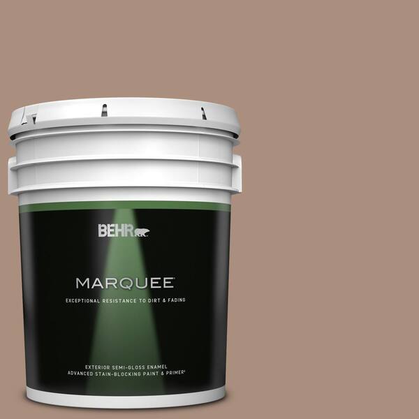 BEHR MARQUEE 5 gal. #BNC-13 Cozy Cocoa Semi-Gloss Enamel Exterior Paint & Primer