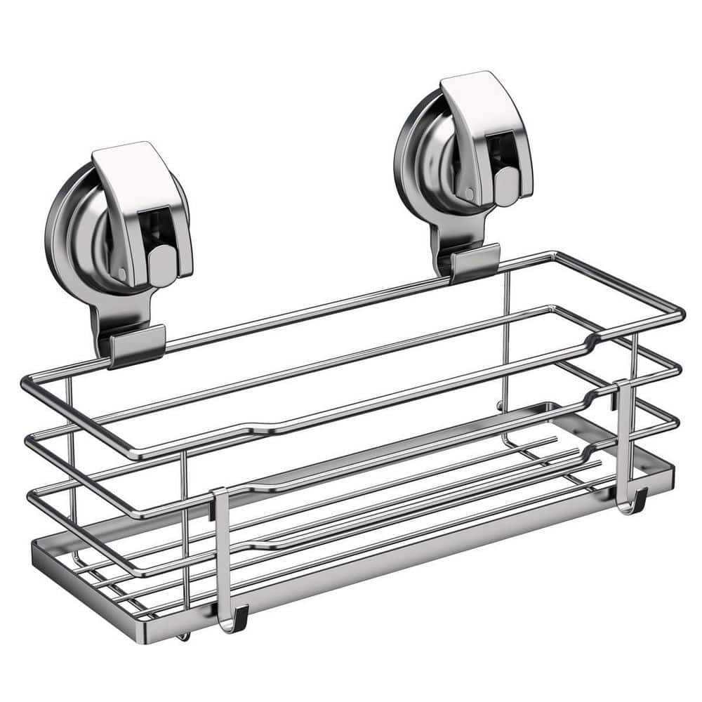 Suction Mount Rustproof Hooks Shower Caddy in Silver Finish for Smooth Tile, Glass, Stainless Steel Surfaces price history on PriceWatchPro