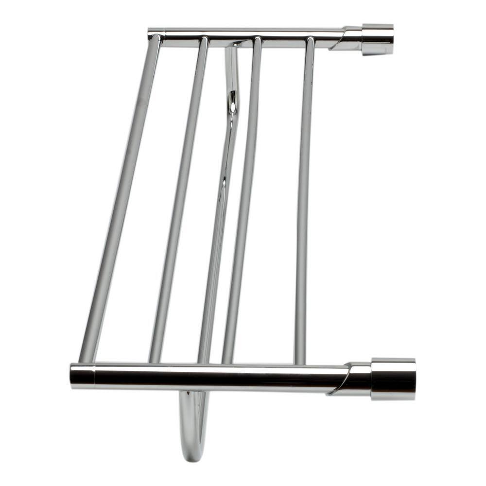 Polished Chrome Wall Mounted Towel Rack with Shelf