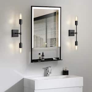 14.57 in. 2-Light Black Modern/Contemporary Wall Sconce Bathroom Industrial Wall-Mounted Light Fixture (Set of 2)