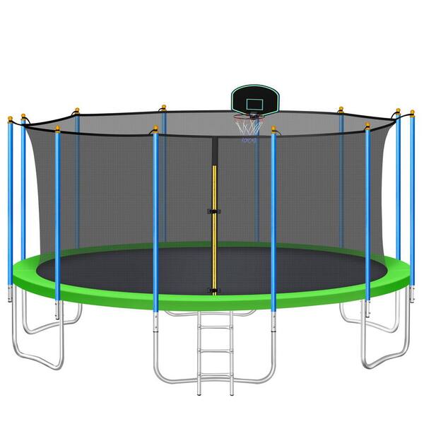 Unbranded 16 ft. Trampoline for Kids with Safety Enclosure Net