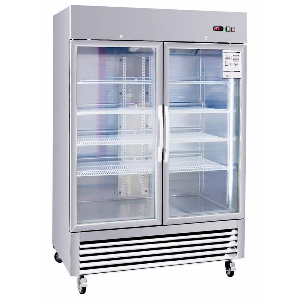 54 in. 42.2 cu.ft. Auto Defrost Commercial Refrigerator in Stainless Steel with LED Lighting, 8-Shelves, 33â„‰-39â„‰
