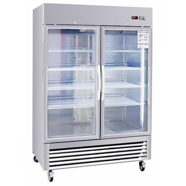 Unbranded 54 in. 42.2 cu.ft. Auto Defrost Commercial Refrigerator in Stainless Steel with LED Lighting, 8-Shelves, 33℉-39℉