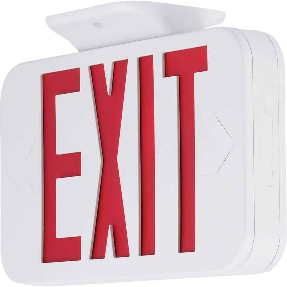 White and Red LED Emergency Exit Sign with Thermoplastic Housing