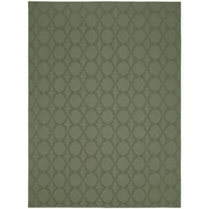 Sparta Sage 8 ft. x 10 ft. Casual Tuffted Solid Color Trellis Polypropylene Area Rug