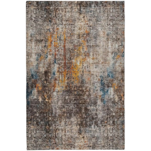 Dream Shag Premium Machine Washable Abstract ADS655 Taupe 10 ft. x 14 ft. Area Rug