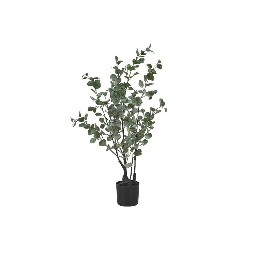 35  Green Artificial Eucalyptus in a Black Plastic Pot