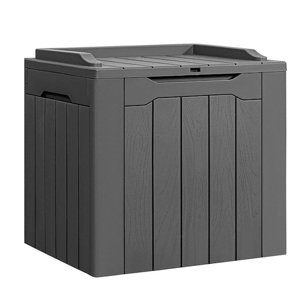 Unbranded 31 Gal. Grey Waterproof Resin Deck Box with Lockable Lid