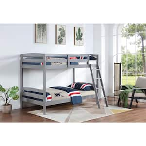 Rhea Gray Wood Twin Over Twin Bunk Bed