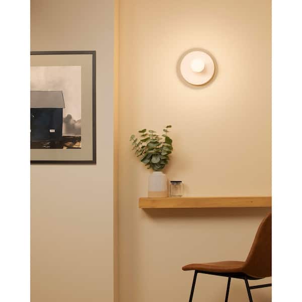 Ambiance Collection 8 in. 1 Light Bisque Ceramic Wall Sconce