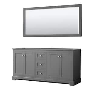 Avery 71 in. W x 21.75 in. D Bathroom Vanity Cabinet Only with Mirror in Dark Gray