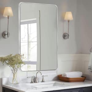 30 in. W x 40 in. H Silver Vanity Rectangle Wall Mirror Aluminium Alloy Frame Bathroom Mirror