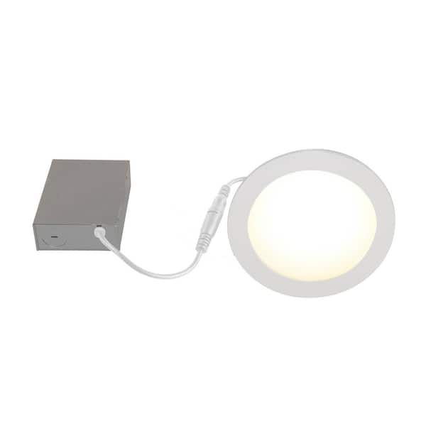 BAZZ 6 in. Canless 3000 K New Construction Ultra-Slim Canless Integrated LED Recessed Light Kit with White Trim