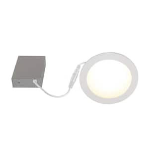 6 in. Canless 3000 K New Construction Ultra-Slim Canless Integrated LED Recessed Light Kit with White Trim