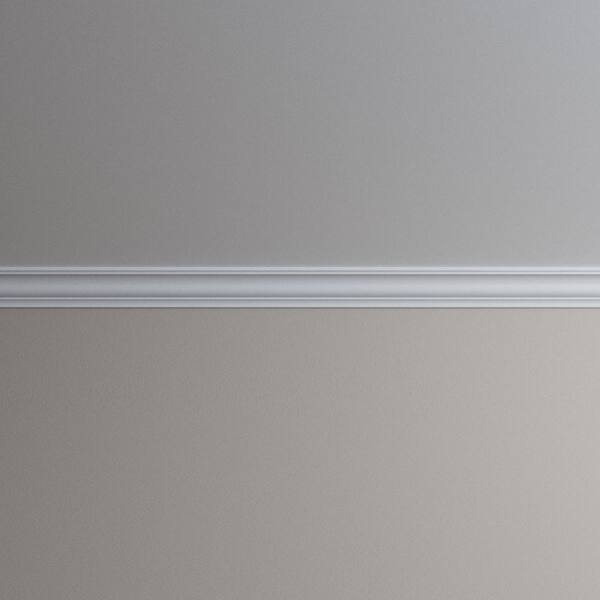 Ekena Millwork Margot 2.375 in. D x 3.375 in. W x 96 in. L Polyurethane Crown Moulding