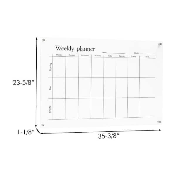 Magnetic Chalkboard Calendar Menu Kitchen White Fridge Whiteboard Acrylic  Clear Weekly Planner Refrigerator Daily