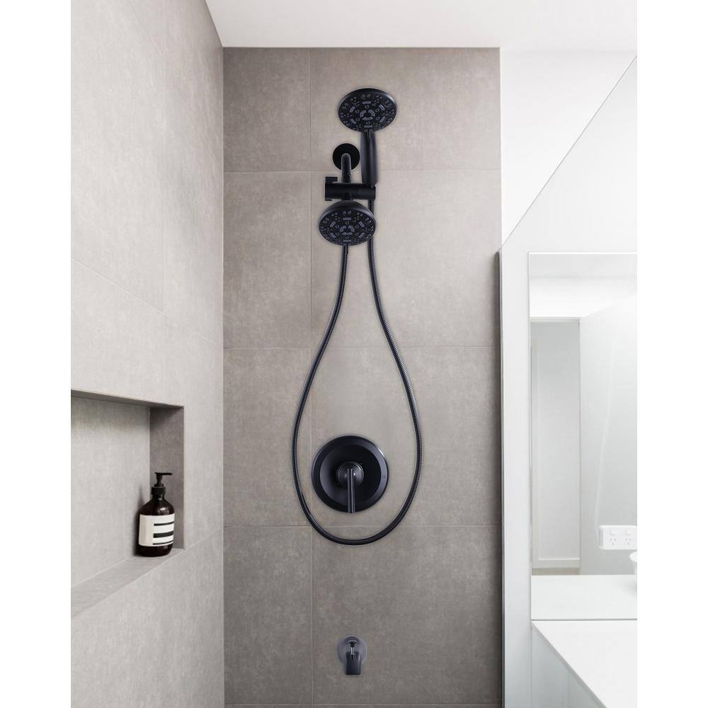 Matte Black 7-Spray Wall Mounted Shower Faucet System