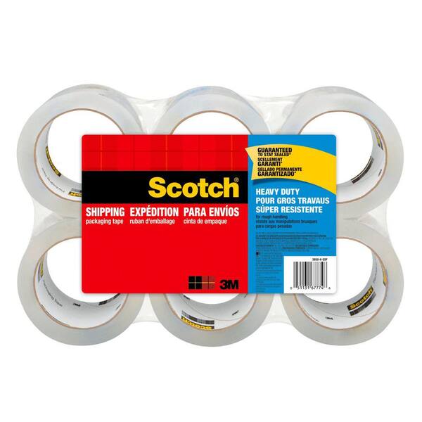 6 Rolls Heavy Duty Shipping Packaging 3M Scotch Moving Storage Packing Tape 
